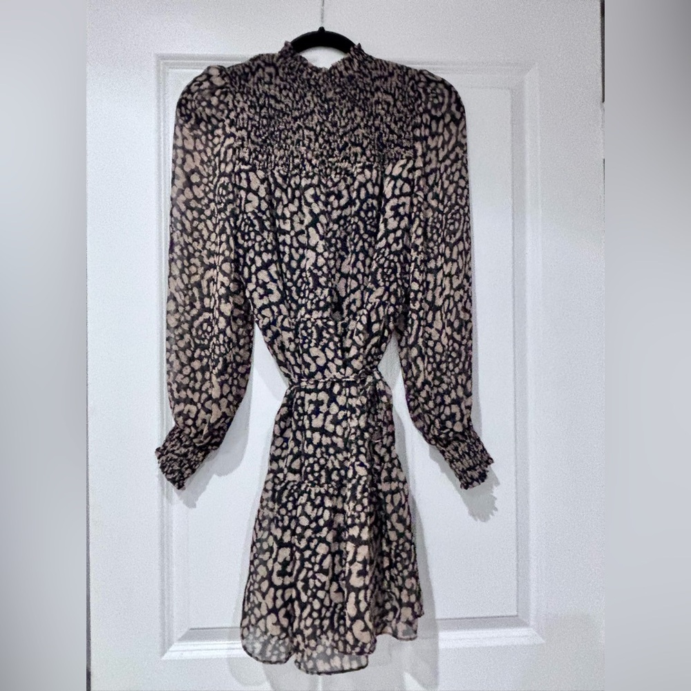Elegant Black and Cream Patterned Dress